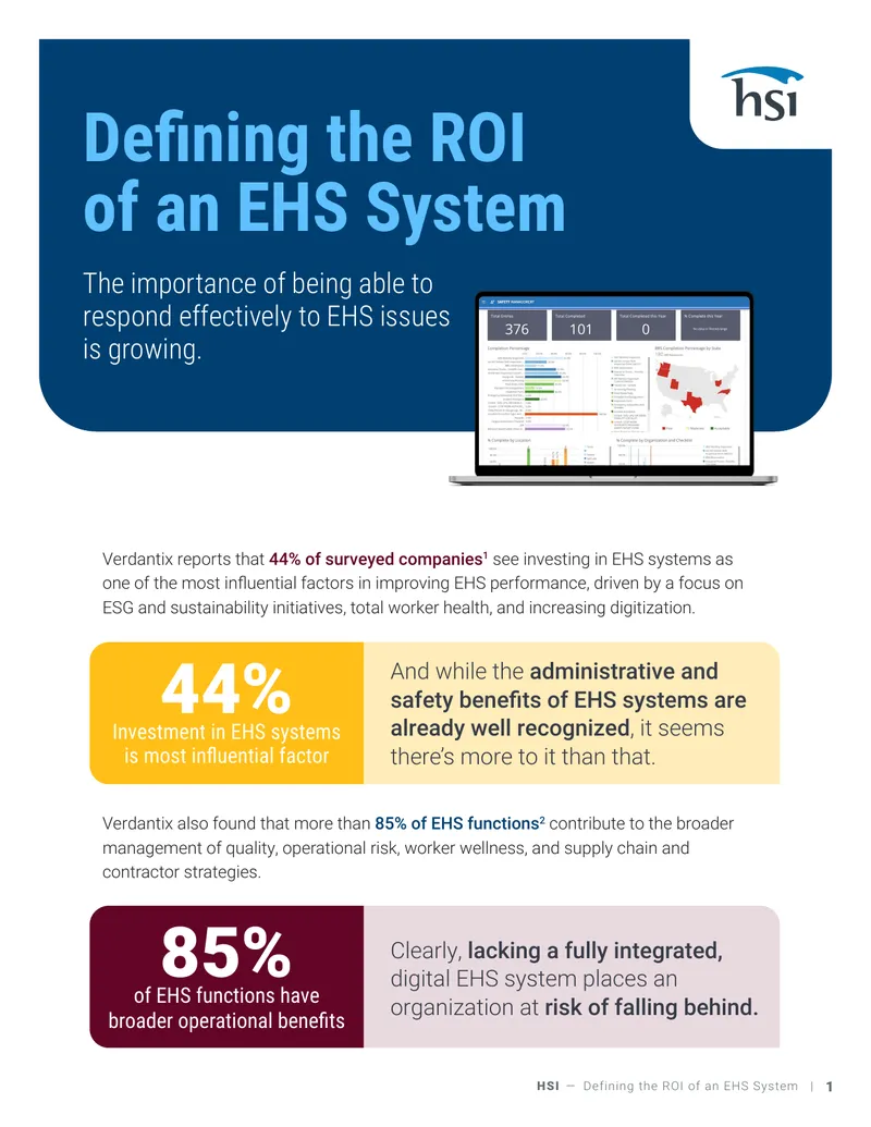 Defining the ROI of an EHS System