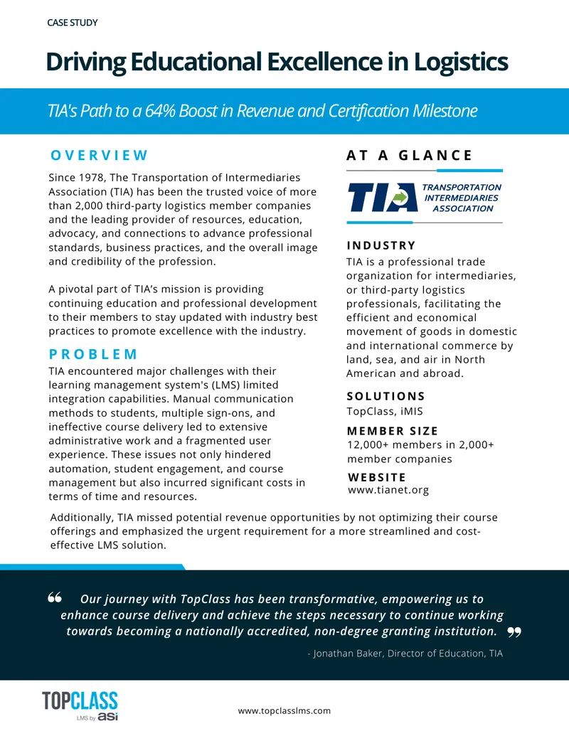 TIA's Learning Management System Integration Case Study