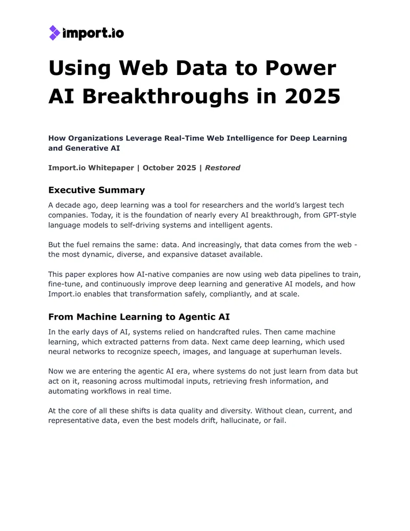 Leveraging Web Data for AI Development