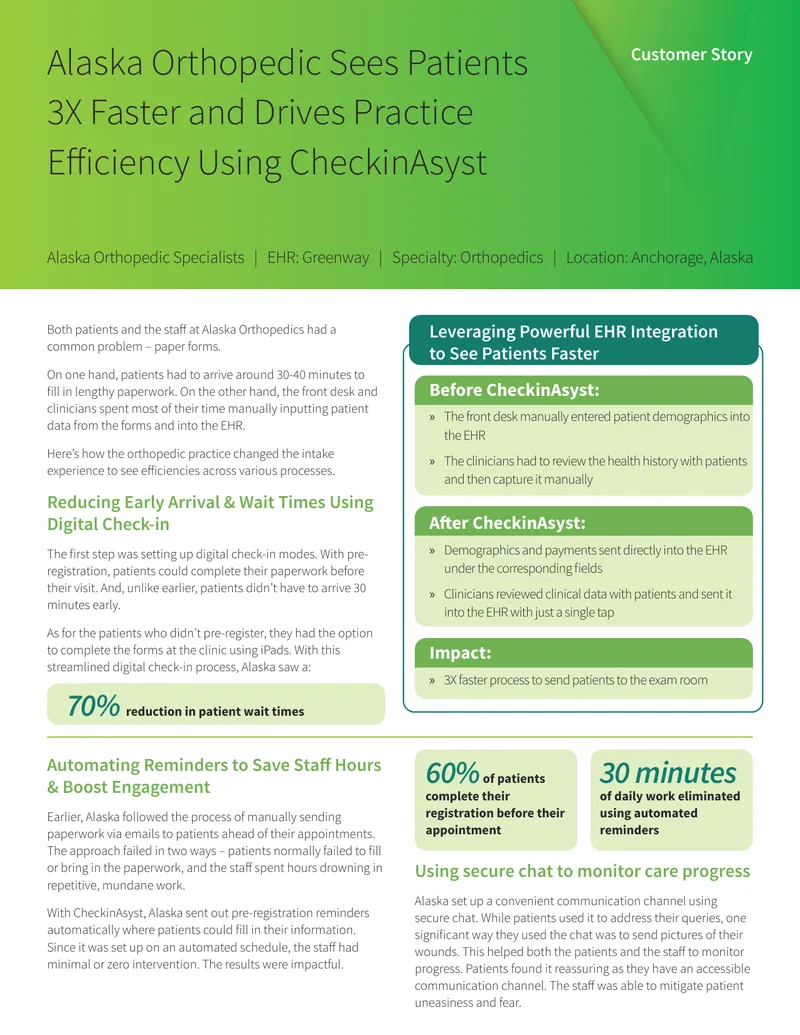 Alaska Orthopedic Practice Efficiency Improvement