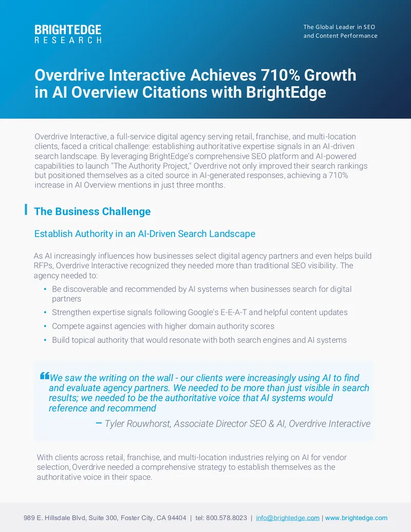 Overdrive Interactive Authority Project Implementation