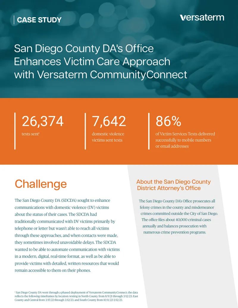 San Diego County DA Victim Communication Enhancement Case Study