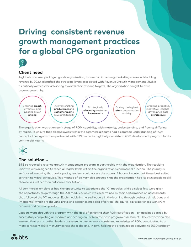 Revenue Growth Management Program for Commercial Teams