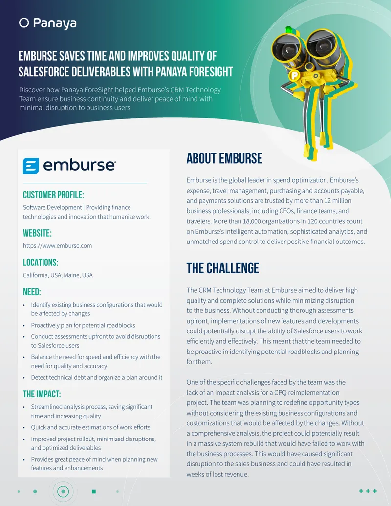 Emburse Enhances Salesforce Deliverables with Panaya ForeSight
