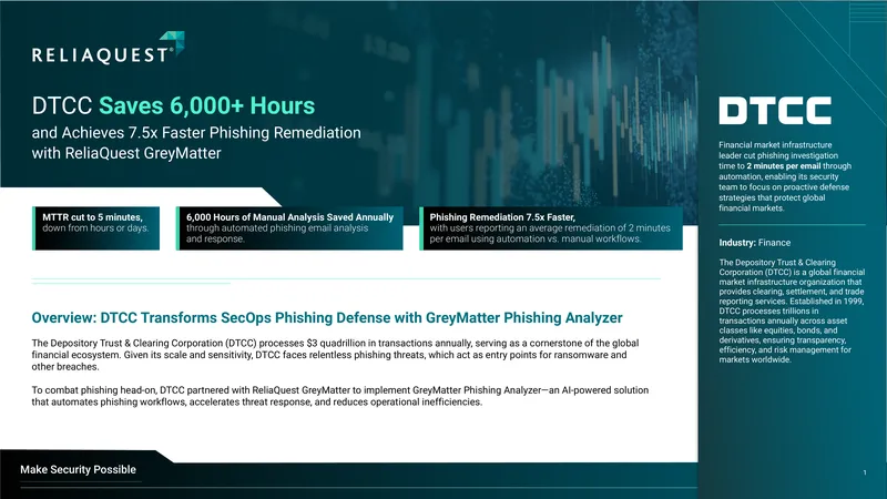 DTCC Implements GreyMatter for Phishing Defense