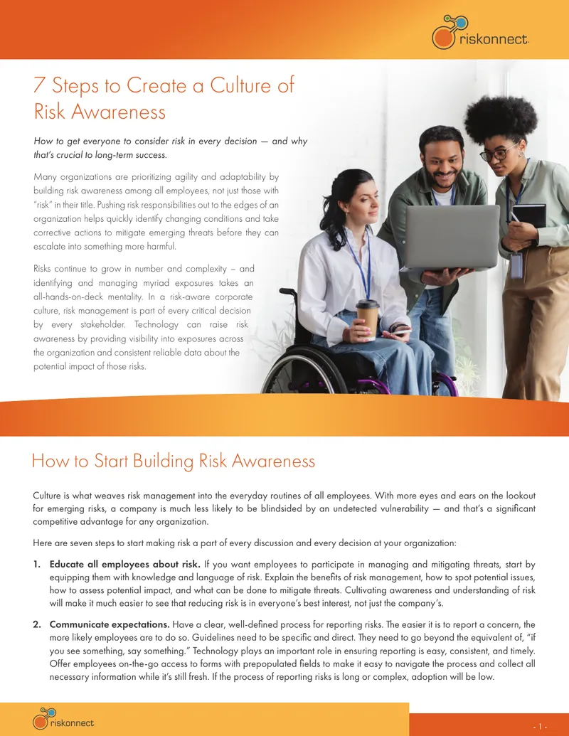Seven Steps to Create a Culture of Risk Awareness