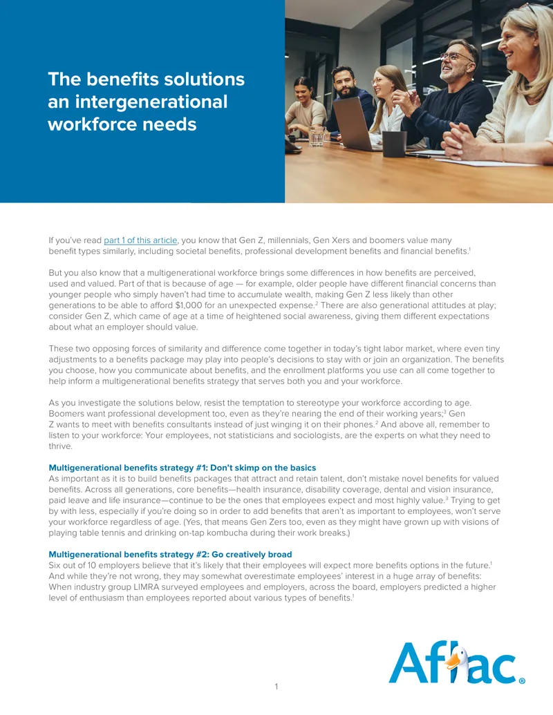 Multigenerational Benefits Strategy for Workforce Engagement