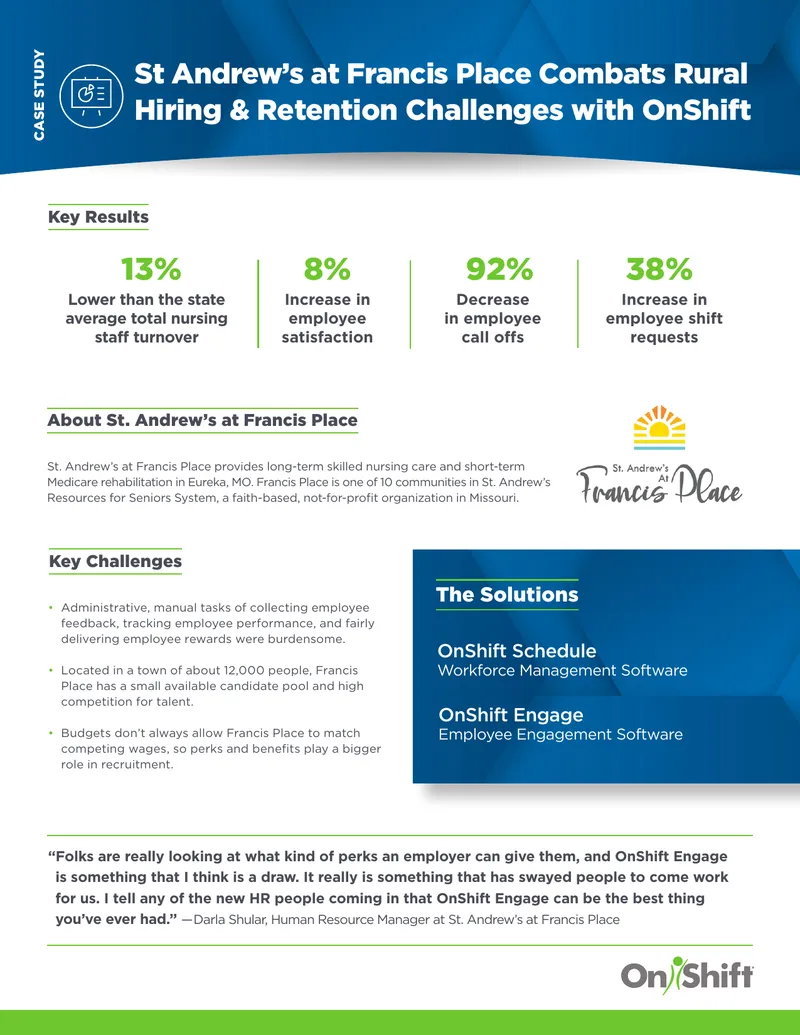 St Andrew’s at Francis Place Case Study on Employee Engagement