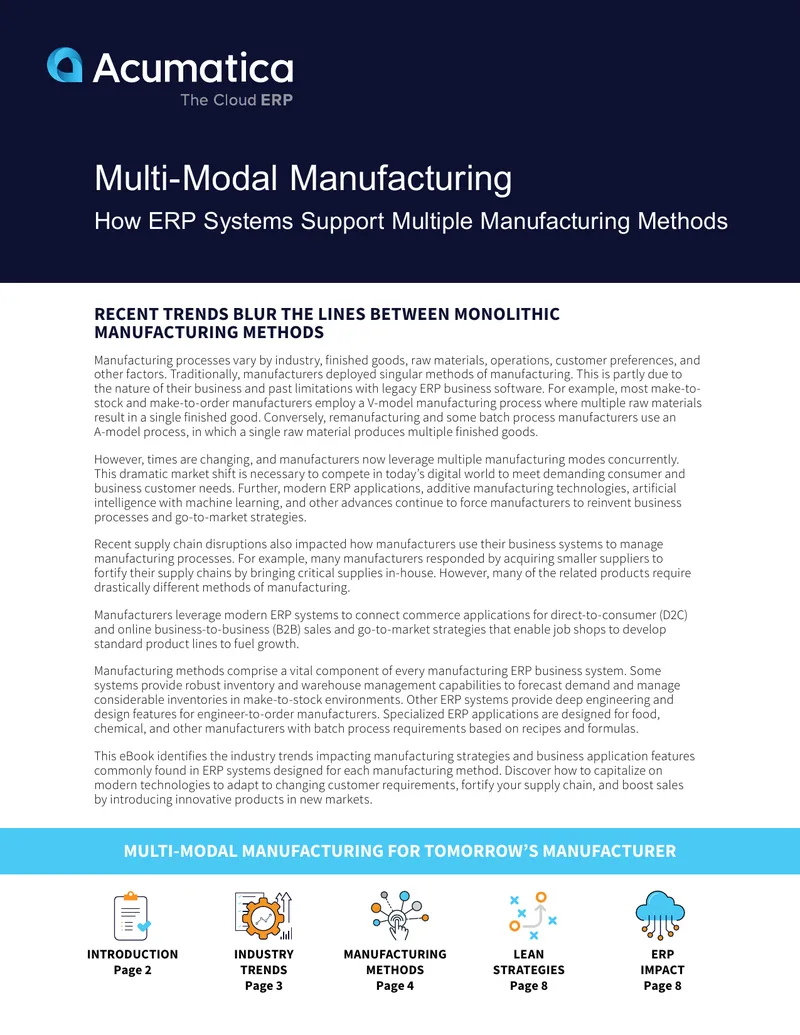 Multi-Modal Manufacturing and ERP System Integration