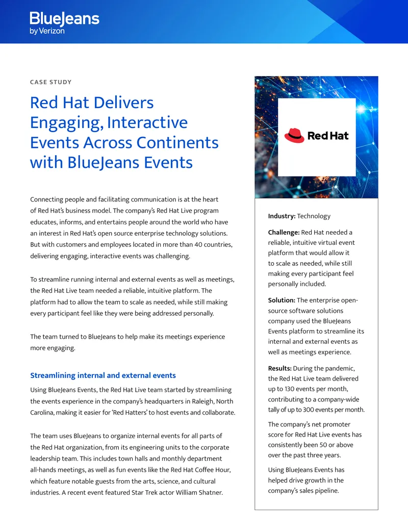 Red Hat Live Event Management Case Study