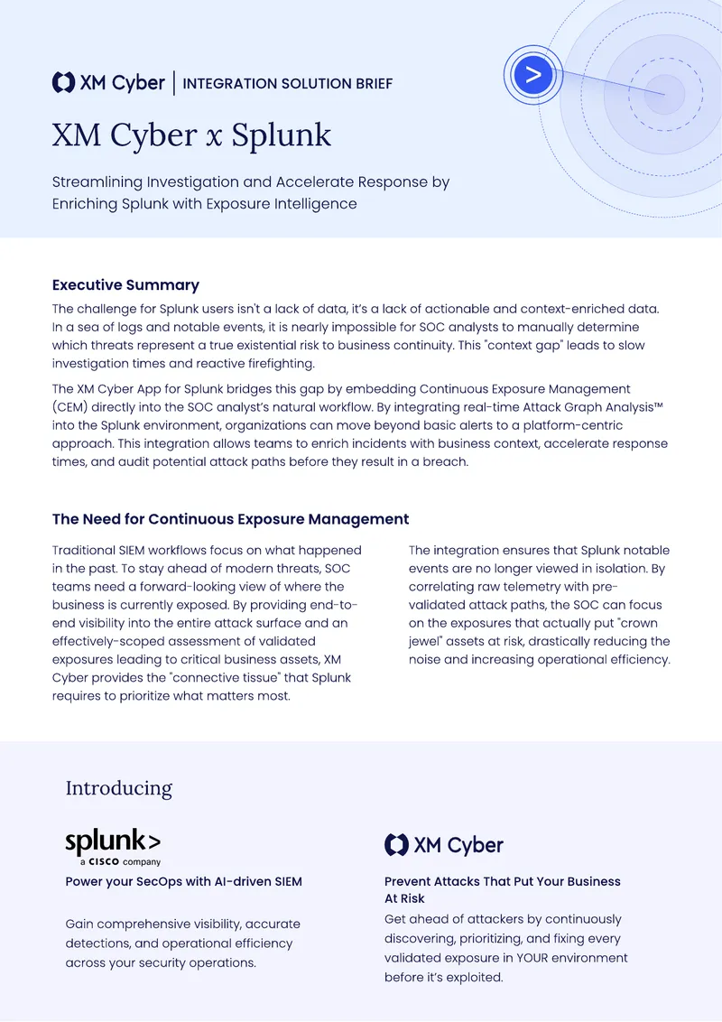 Integration of XM Cyber with Splunk for Enhanced Security
