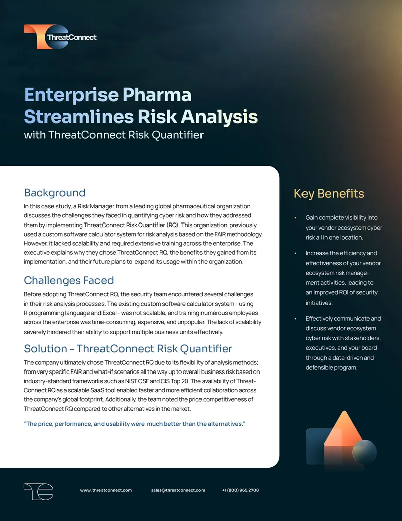 Enterprise Pharma Risk Analysis Implementation Case Study