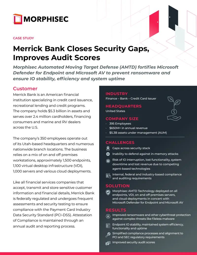 Merrick Bank Security Improvement Case Study