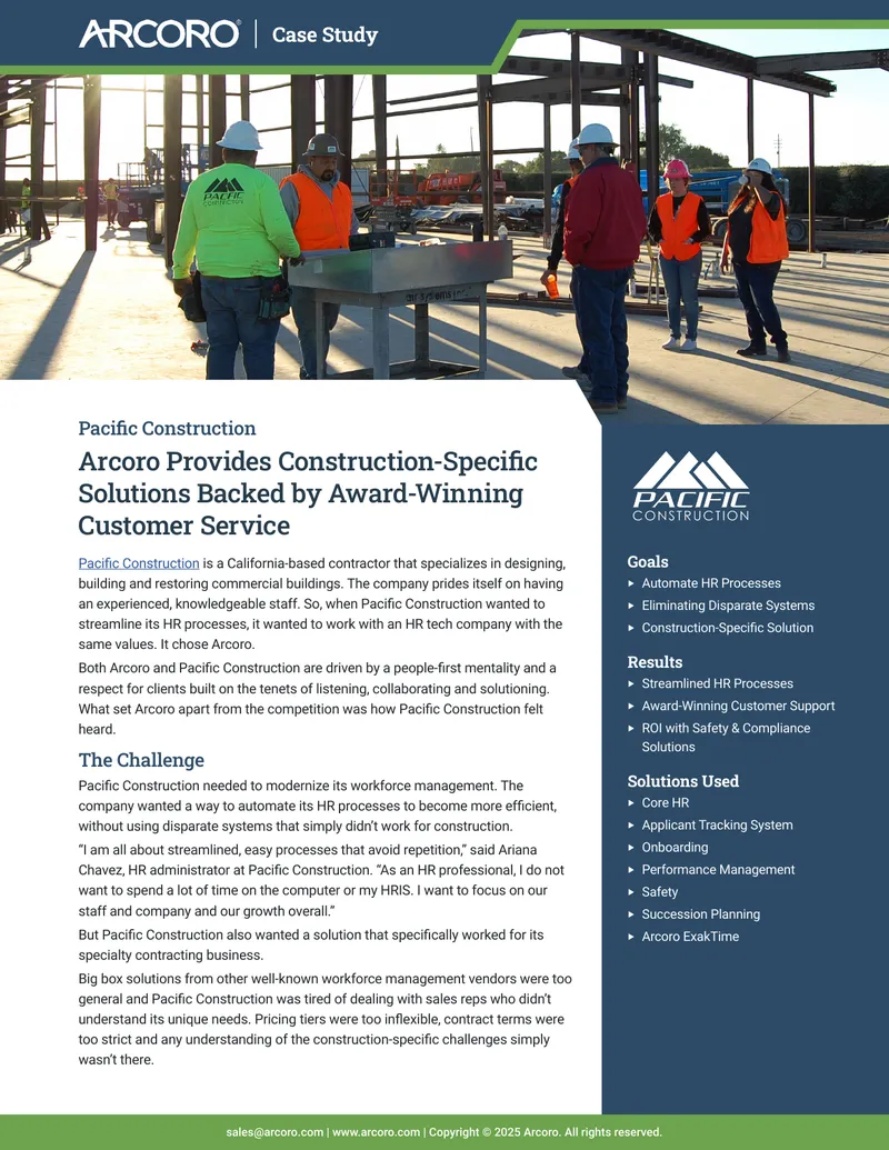 Construction HR Process Streamlining Case Study
