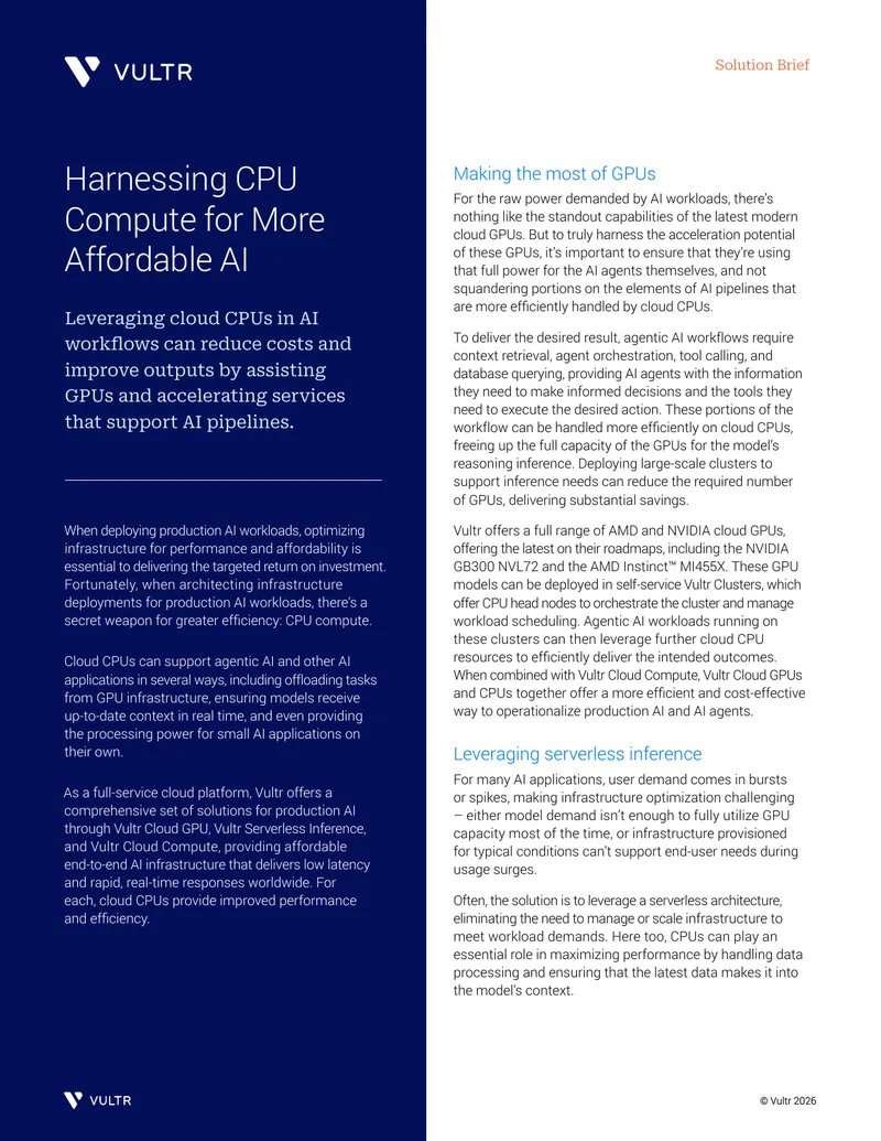 Optimizing AI Workloads with Cloud GPUs and CPUs