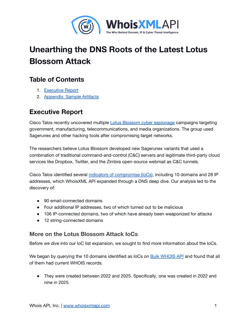 Analysis of Lotus Blossom Cyber Espionage Campaigns