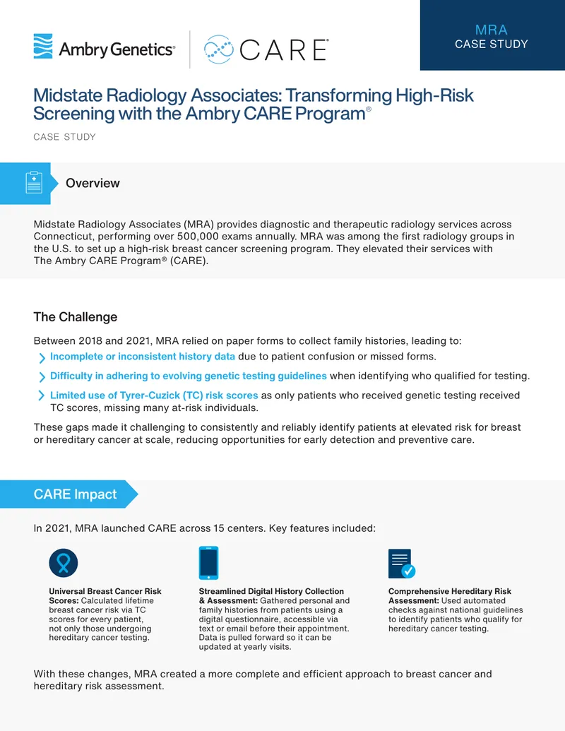 Midstate Radiology Associates Ambry CARE Program Case Study