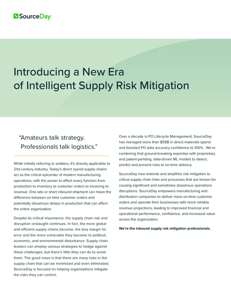 Intelligent Supply Risk Mitigation Framework