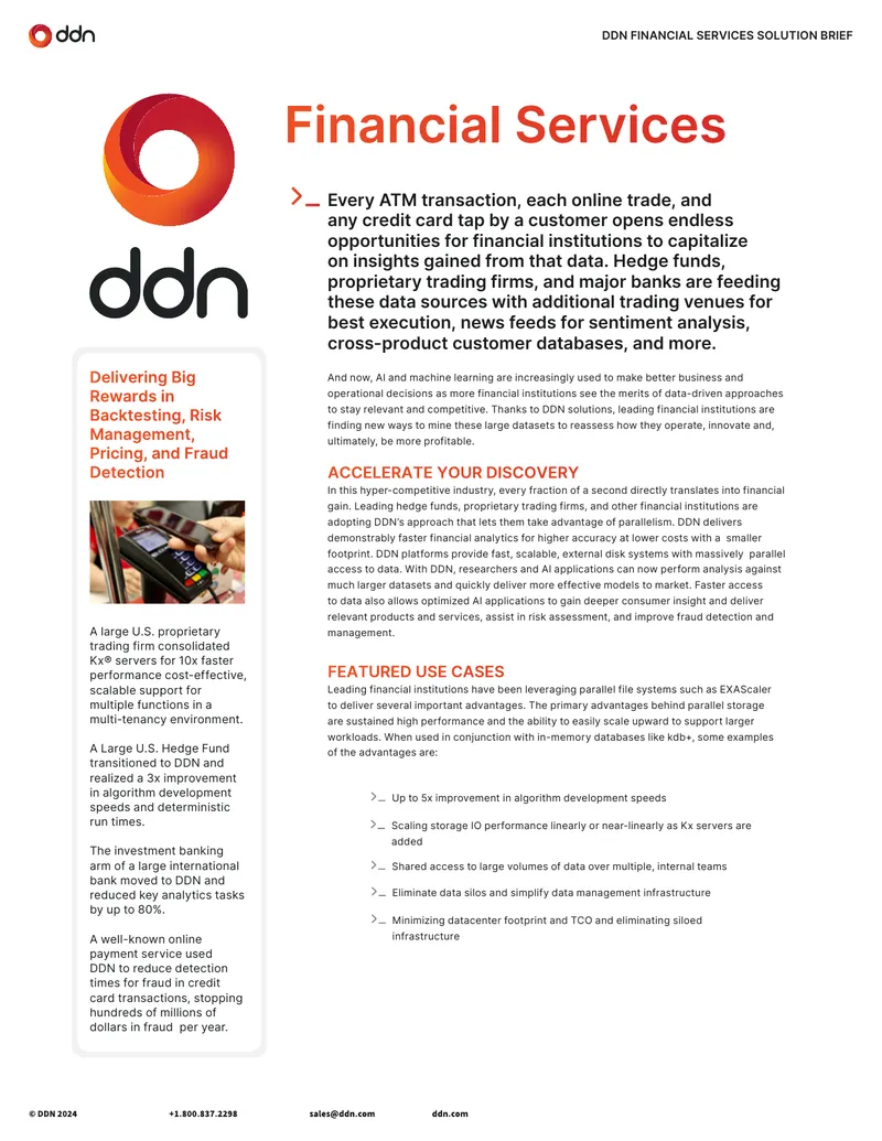 DDN Financial Services Solution Brief