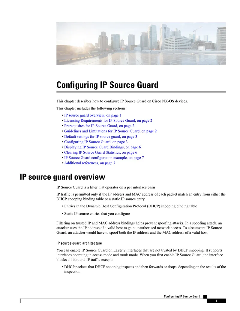 Configuring IP Source Guard on Cisco NX-OS Devices