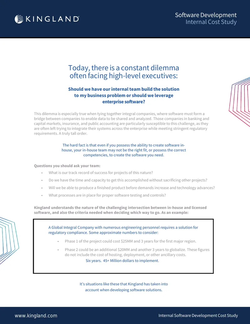 Internal Software Development Cost Study