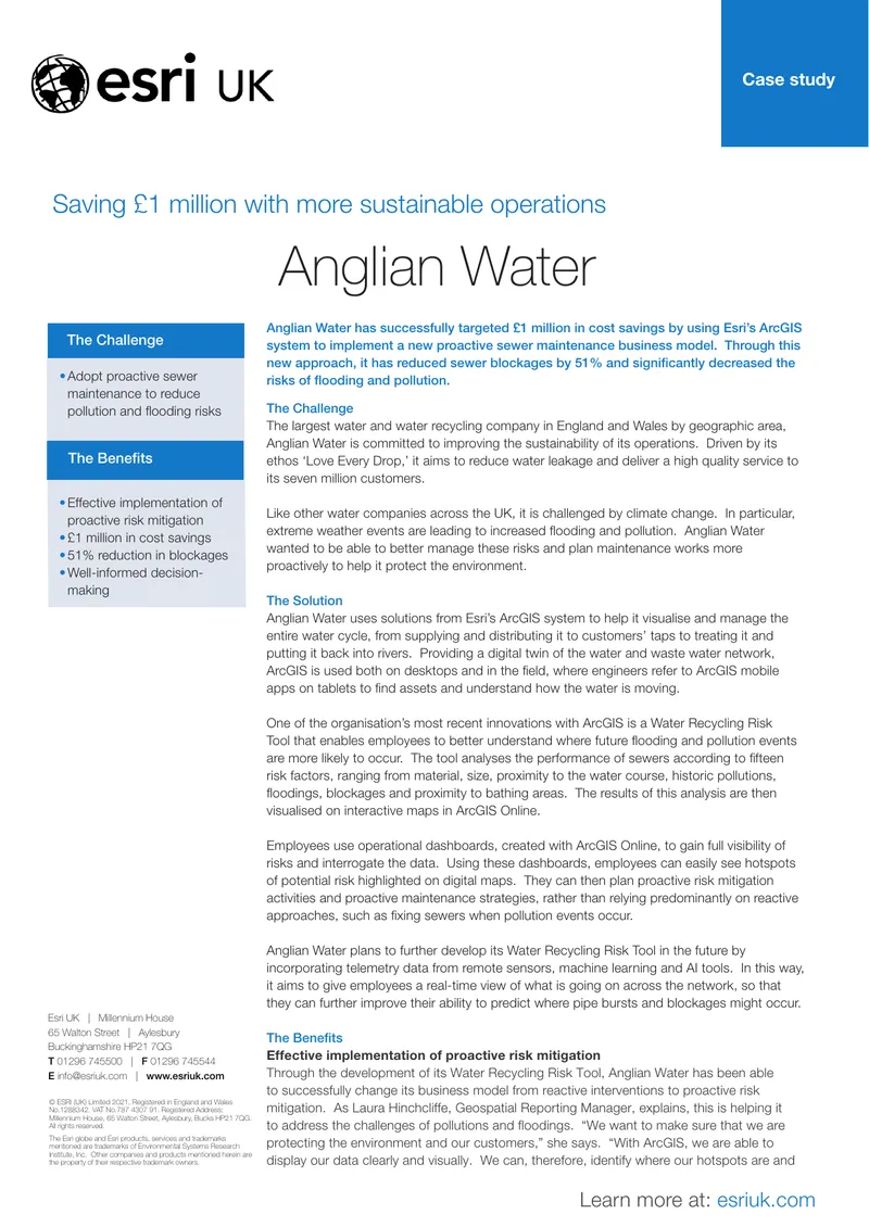 Anglian Water Case Study on Sustainable Operations