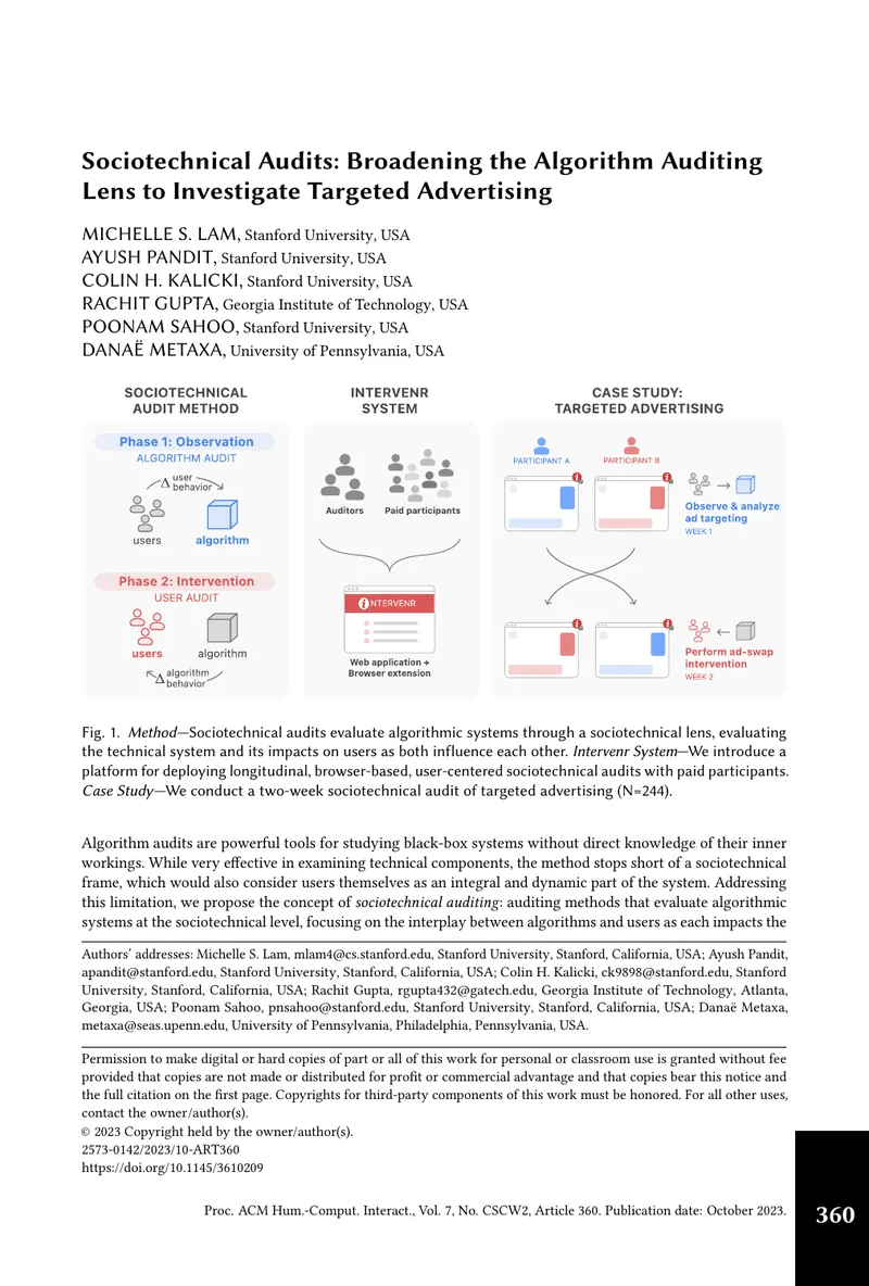Sociotechnical Audits for Targeted Advertising Evaluation