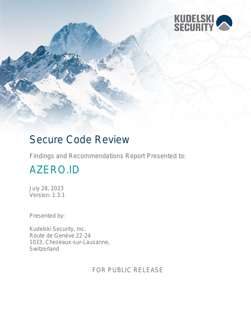 Secure Code Review Findings and Recommendations Report