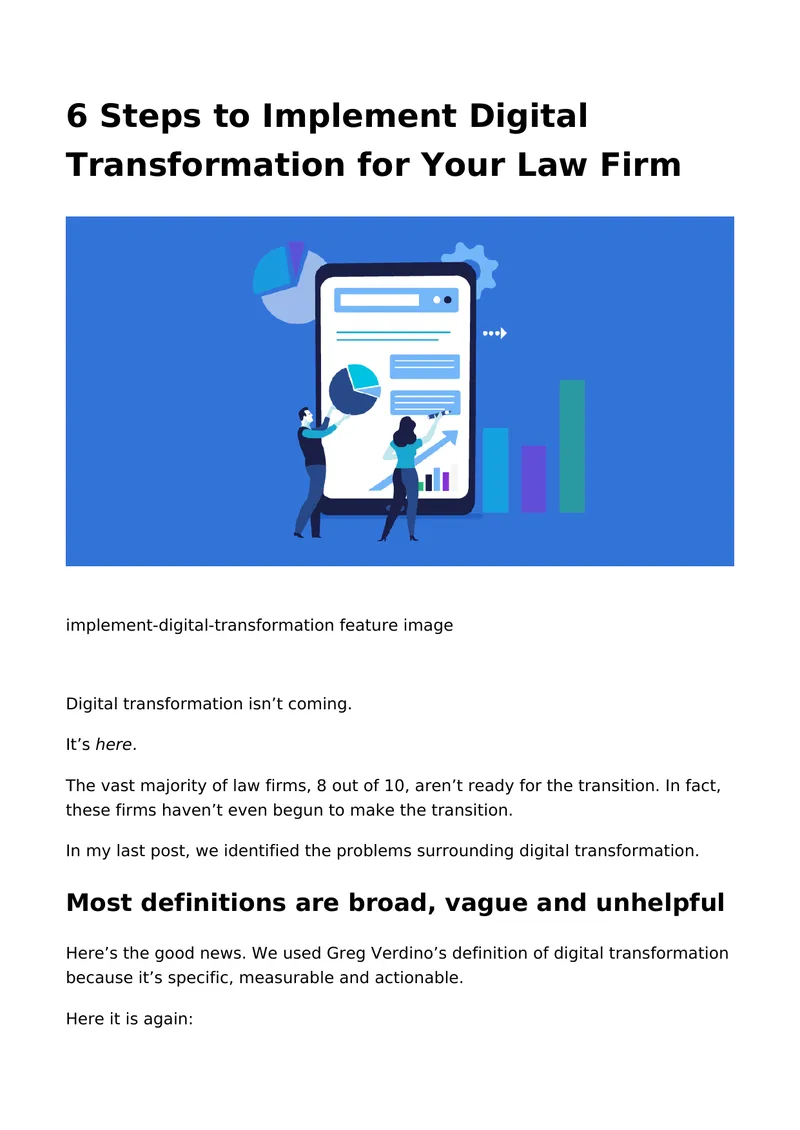Steps for Implementing Digital Transformation in Law Firms