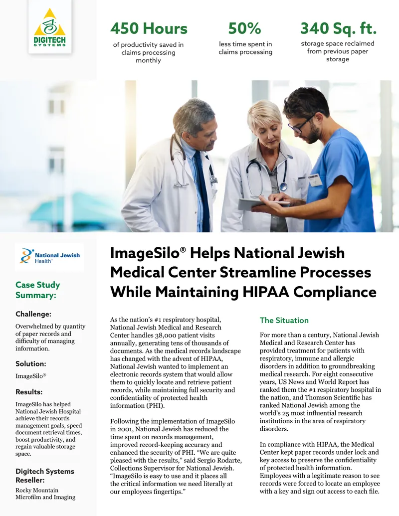 ImageSilo Implementation at National Jewish Medical Center