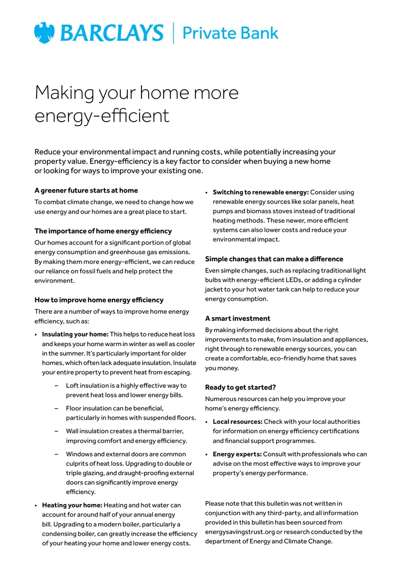 Home Energy Efficiency Improvement Guide