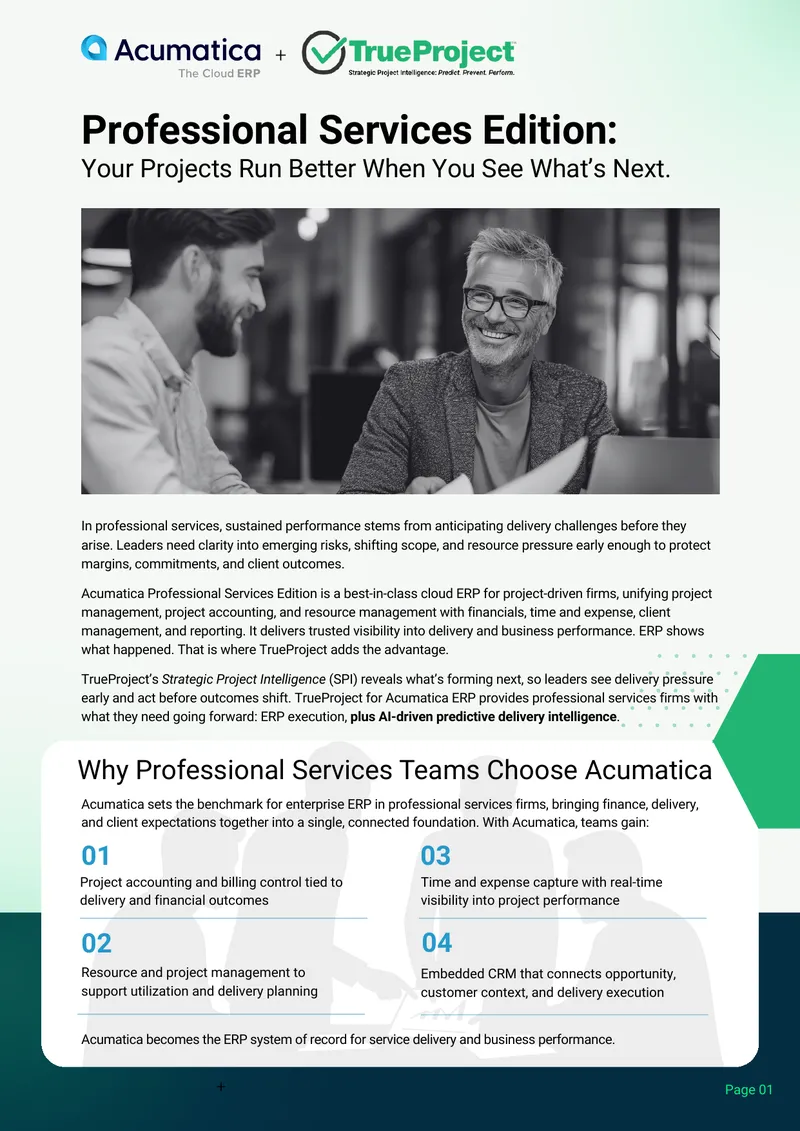 Acumatica Professional Services Edition Overview