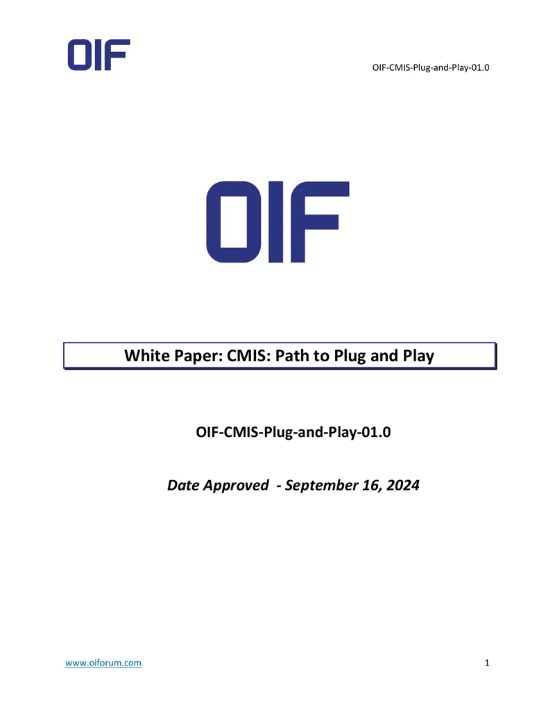 CMIS Path to Plug and Play White Paper