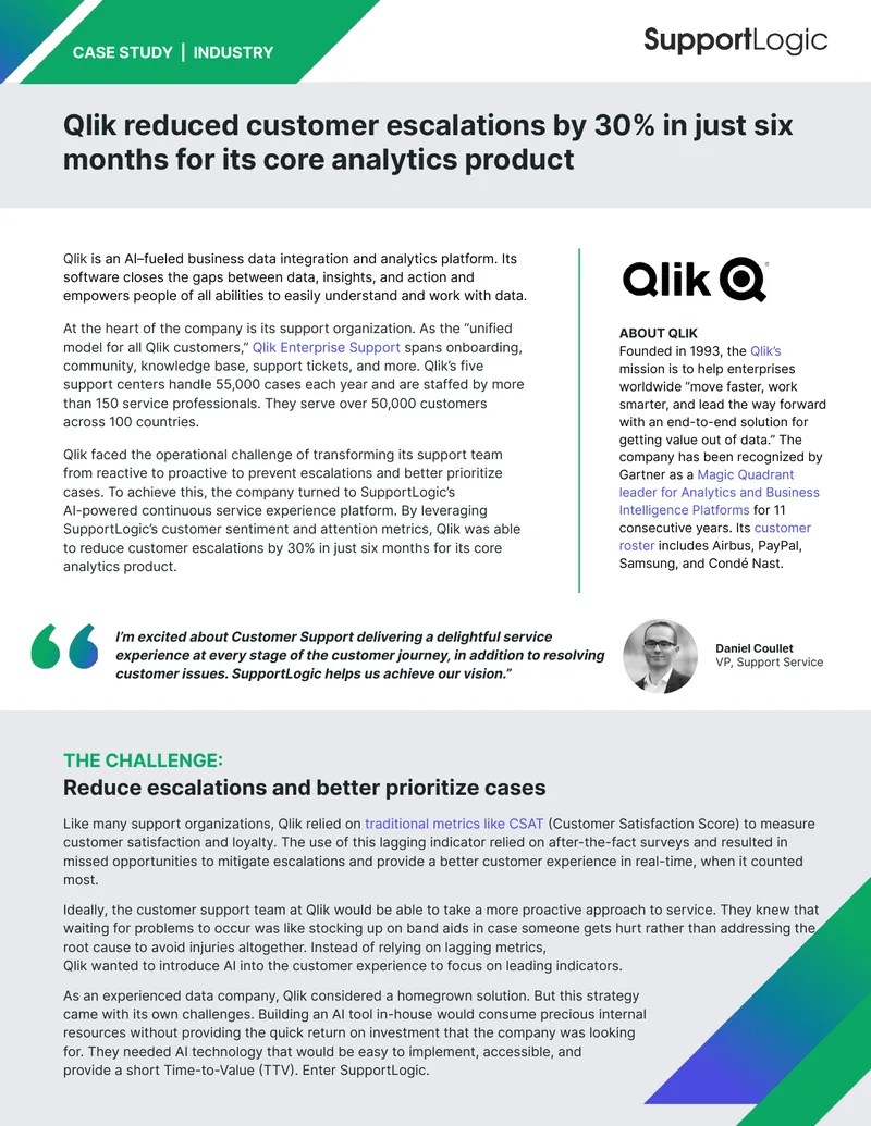 Qlik Customer Support Transformation Case Study