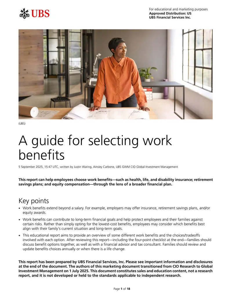 Guide for Selecting Work Benefits