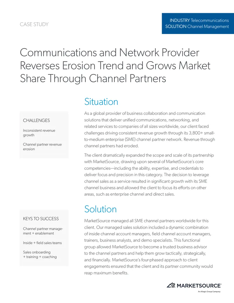 Channel Management Case Study in Telecommunications