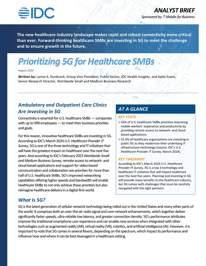 Prioritizing 5G for Healthcare SMBs
