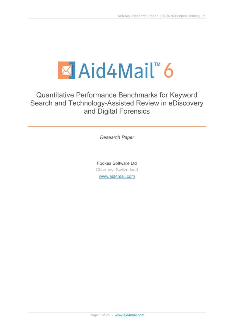 Quantitative Performance Benchmarks for eDiscovery and Digital Forensics