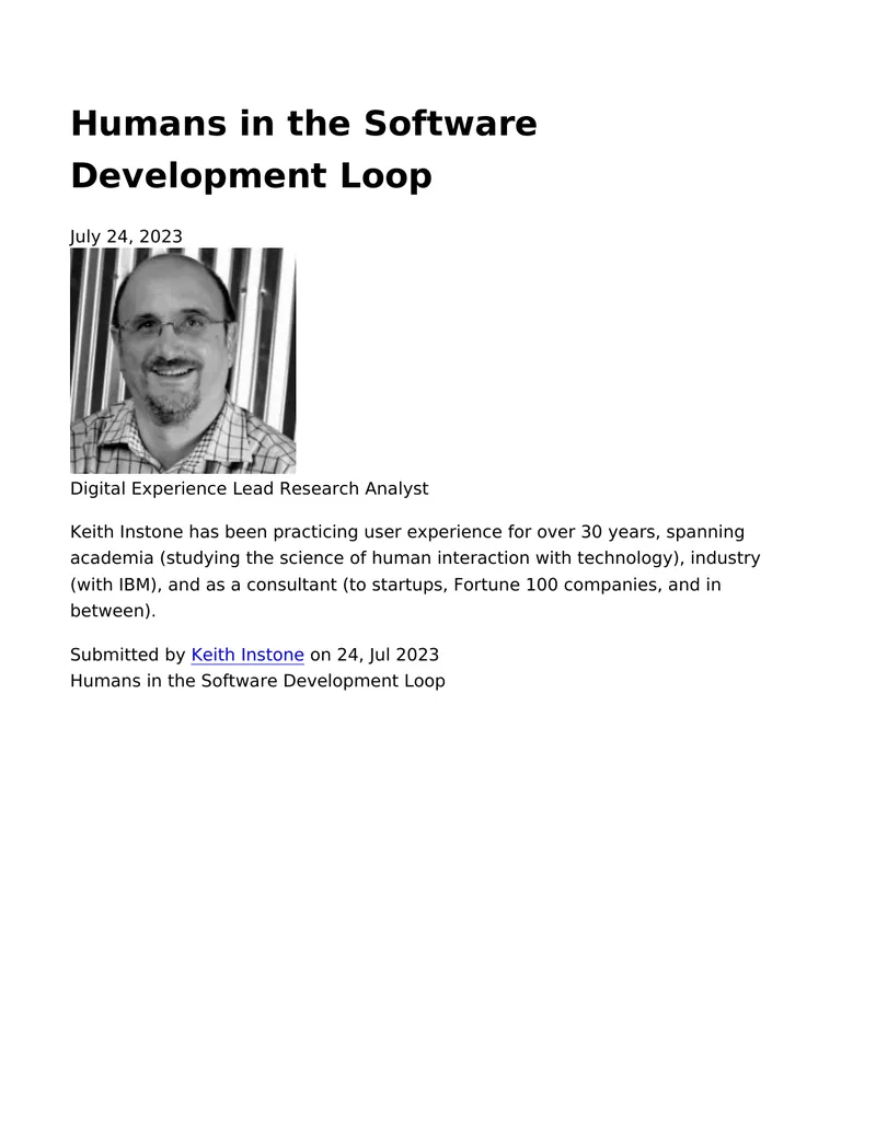 Humans in the Software Development Loop