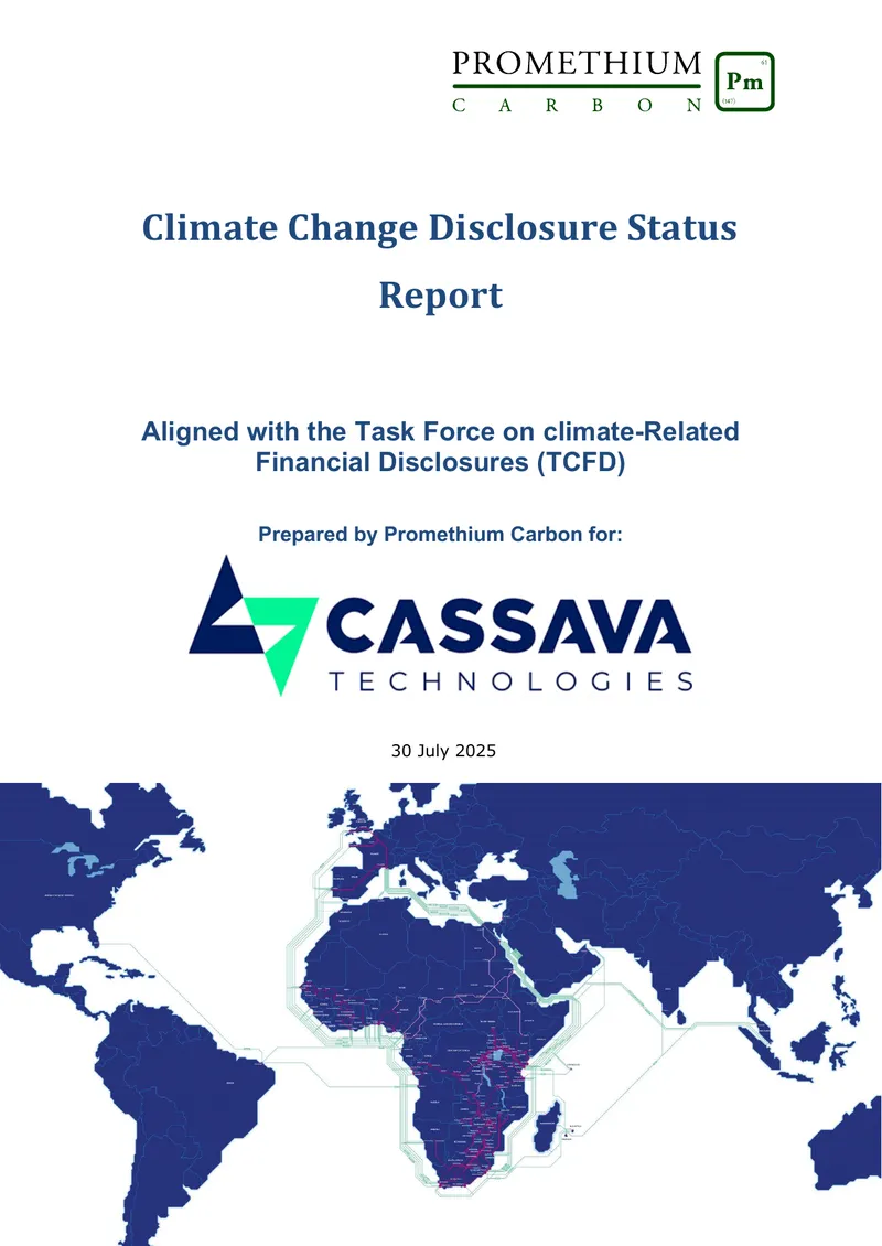 Climate Change Disclosure Status Report FY25