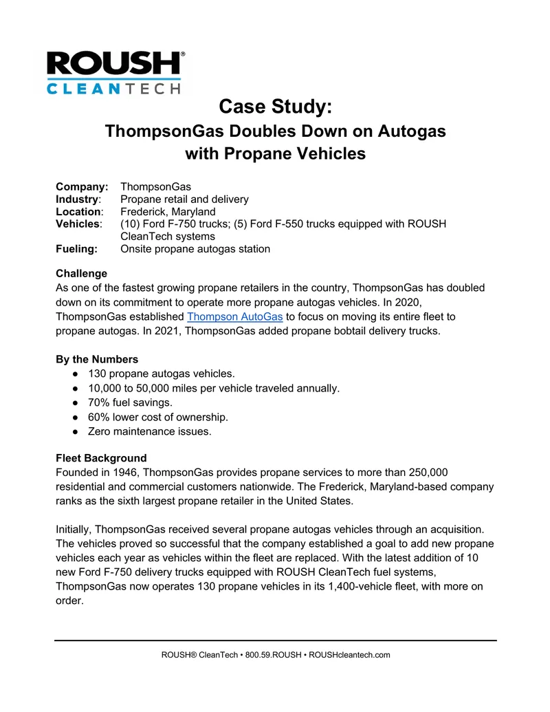 ThompsonGas Propane Autogas Vehicle Case Study