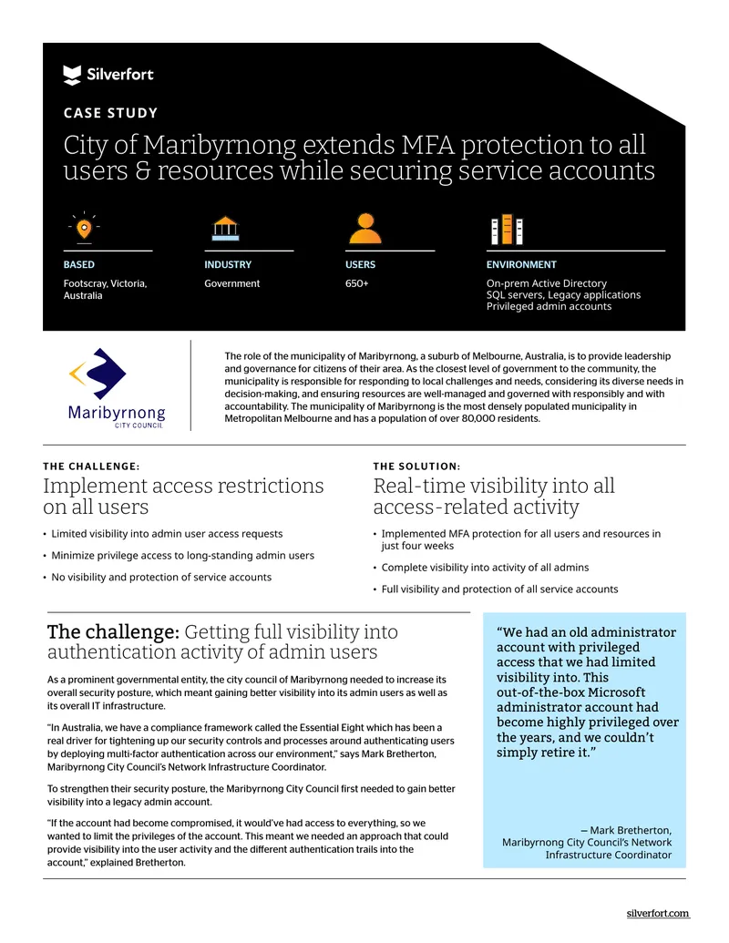 City of Maribyrnong Multi-Factor Authentication Case Study