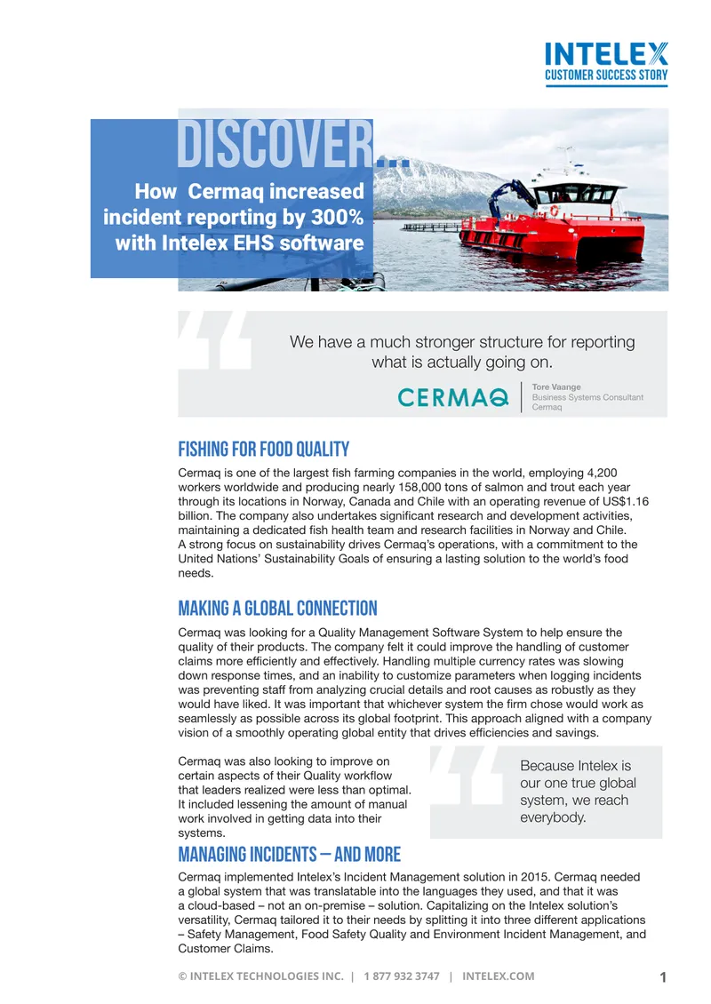 Cermaq Quality Management Software Implementation Case Study