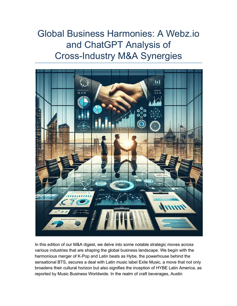 Analysis of Recent Cross-Industry M&A Transactions