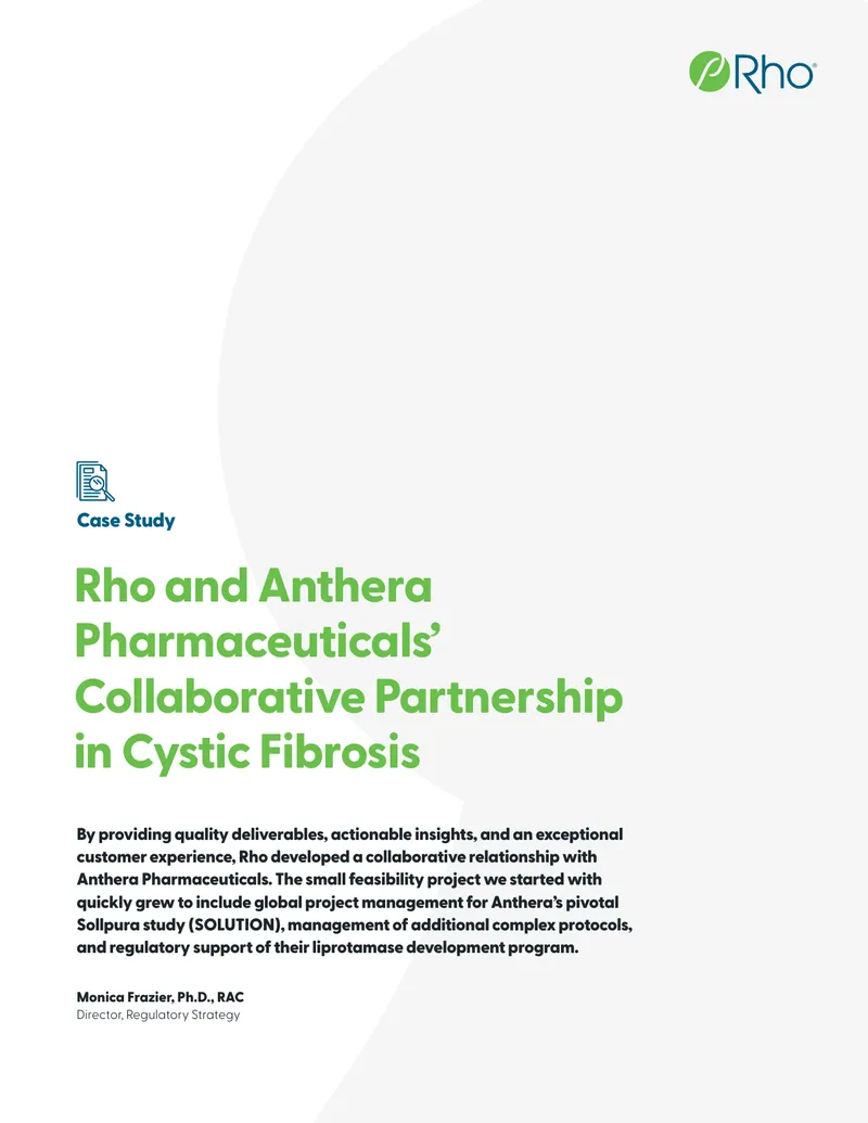 Rho and Anthera Pharmaceuticals Collaborative Partnership Case Study