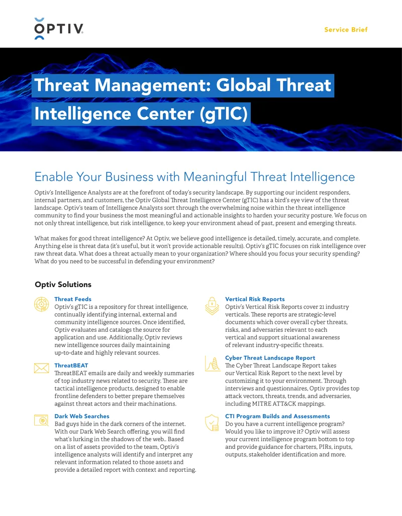 Threat Intelligence Services Overview