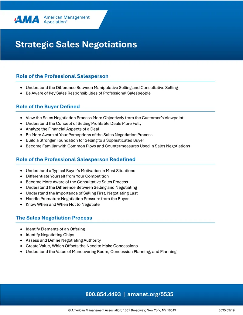 Strategic Sales Negotiation Techniques