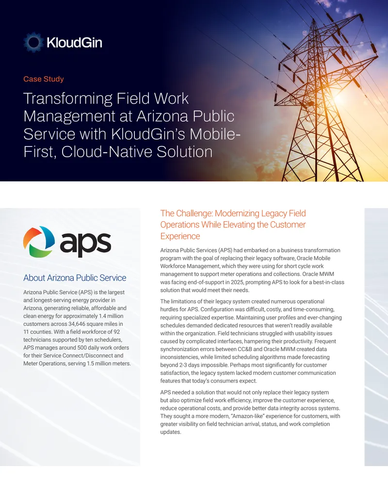 Transforming Field Work Management at Arizona Public Service