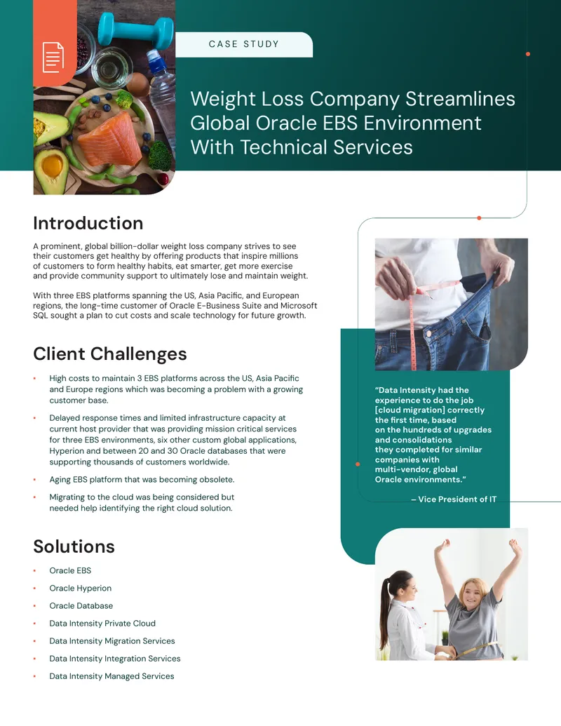 Weight Loss Company Global Oracle EBS Migration Case Study