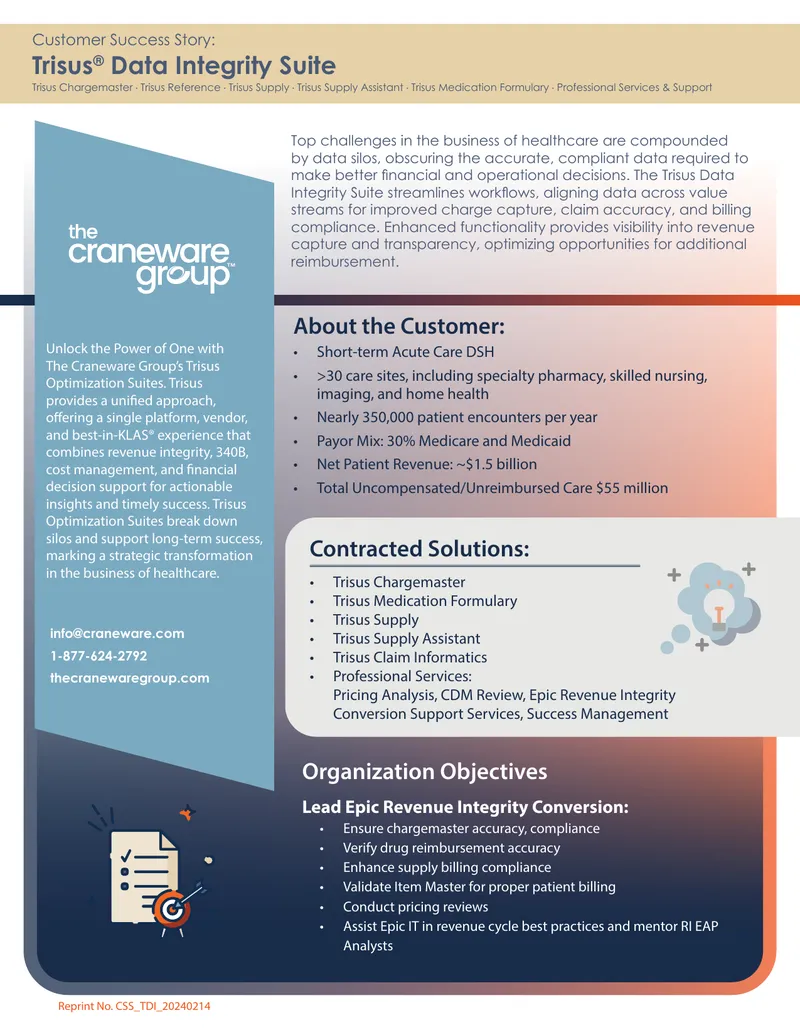 Trisus Data Integrity Suite Customer Success Story